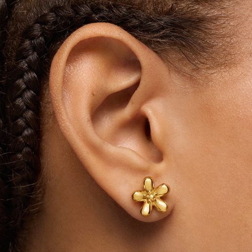 Flower Earrings with 18kt gold plating over silver Daisy