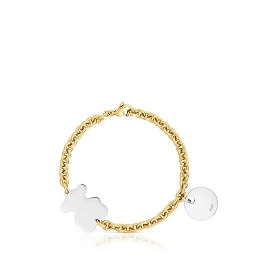 Two-tone steel Chain bracelet with bear charm TOUS Charming