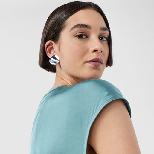 Pendientes pequeños Nenufar de plata