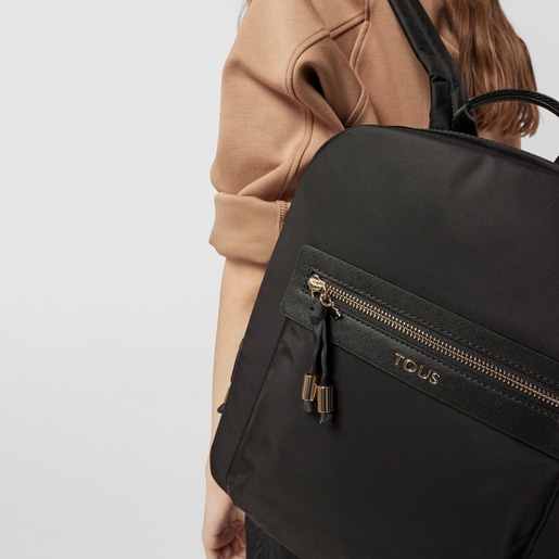 Black colored Canvas Brunock Chain Backpack