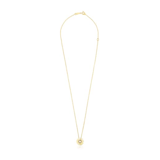 Gold TOUS Crossword Mama Necklace with diamonds