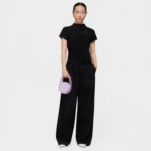 Lilac-colored leather Crossbody minibag TOUS Miranda