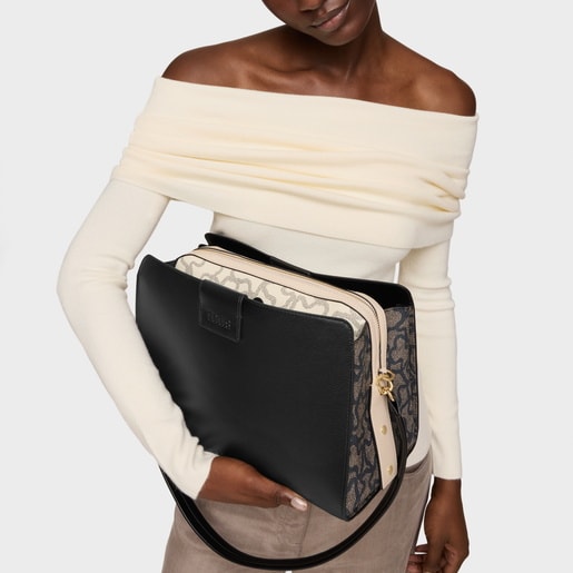 حقيبة واسعة متوسطة الحجم باللون الأسود من تشكيلة TOUS Kaos Icon