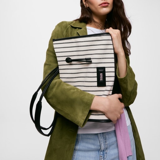 Shopper grande de jacquard negro TOUS Summer Holidays