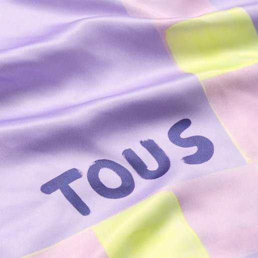 Μεγάλο τετράγωνο μαντήλι TOUS Doris σε λιλά χρώμα