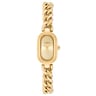 Analog jeweled Watch with gold-colored steel chain bracelet Oval Time