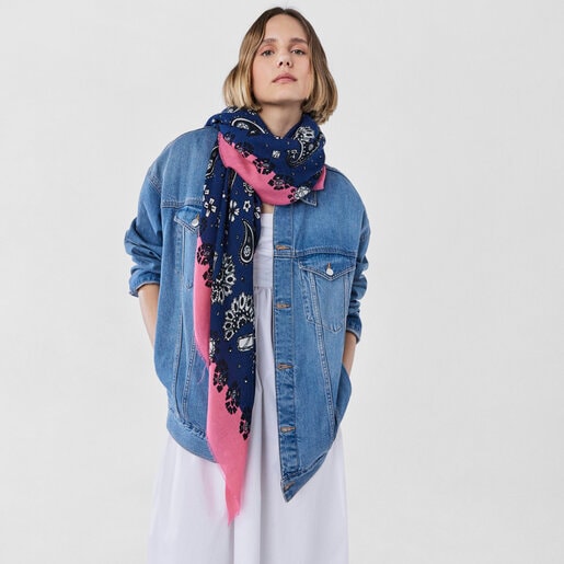 צעיף בנדנה TOUS Gems גדול כחול