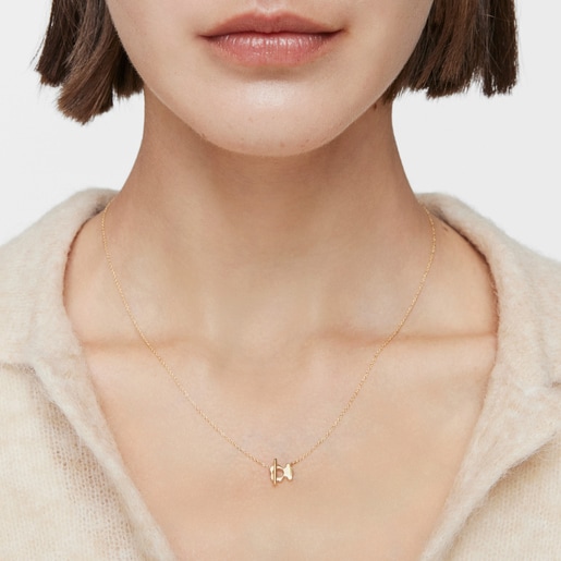 Short gold bear Necklace I-Bear