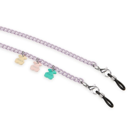 ライラックカラーのマスクとメガネ用チェーン Bears Chain