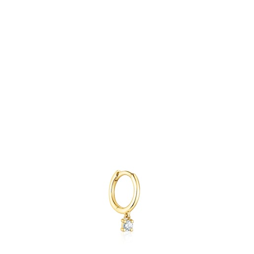 Gold TOUS Basics Hoop earring with diamond | TOUS