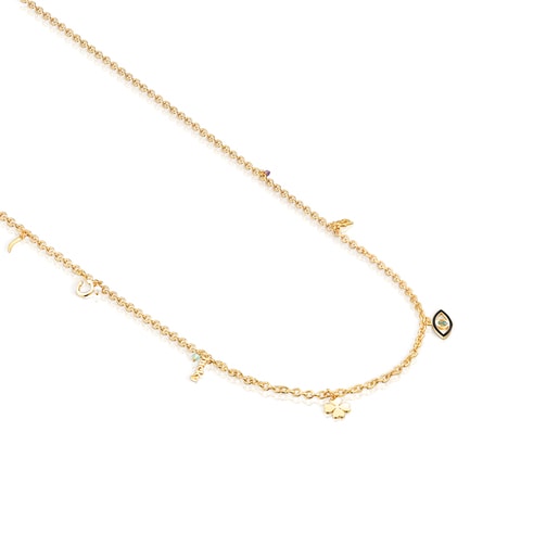 Long necklace with vermeil silver and gemstones TOUS Good Vibes