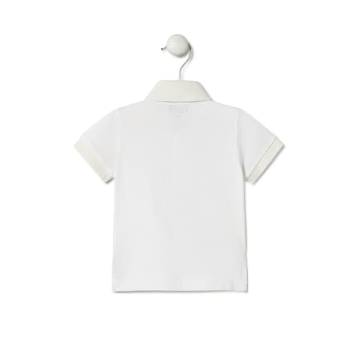 Piqué polo t-shirt in Casual white