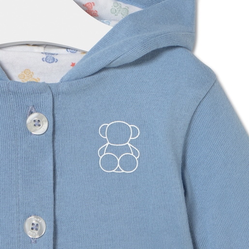Chaqueta de bebé con capucha Star celeste