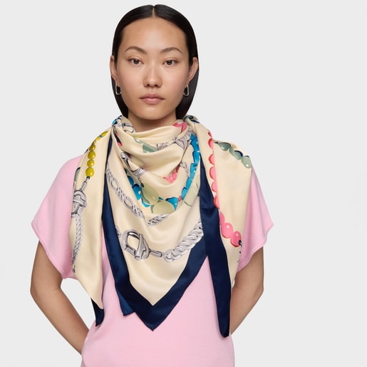 Square navy blue Scarf TOUS Manifesto