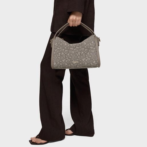 Medium taupe-colored City bag Kaos Mini Lines