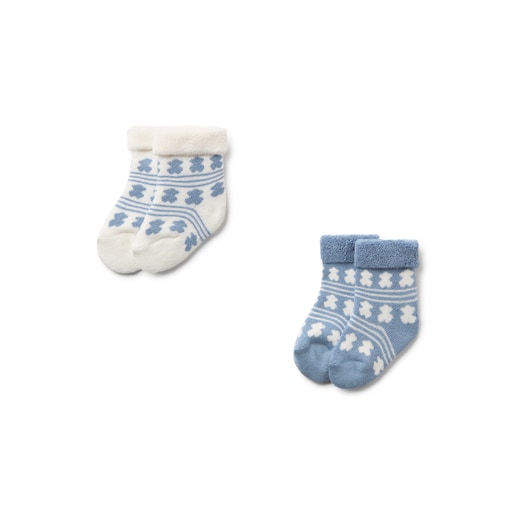 Conjunto de 2 pares de peúgas de bebé SSocks azul