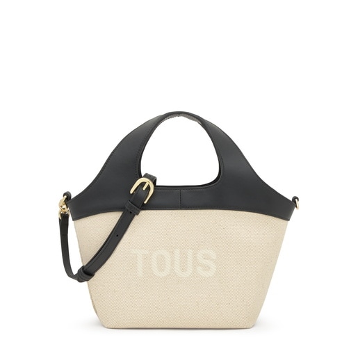 Small black and beige Tote bag TOUS Lirio Canvas