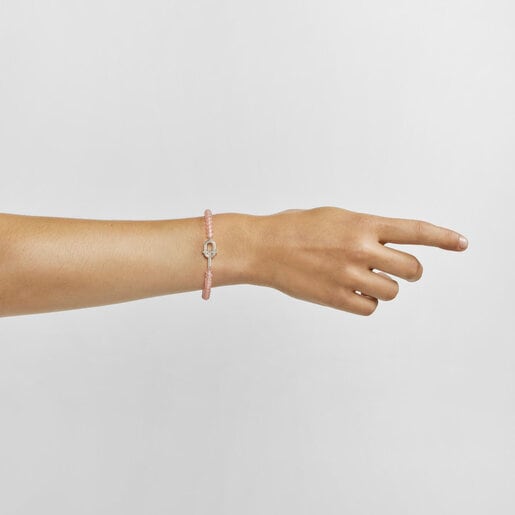 Armband TOUS MANIFESTO aus Silber mit behandeltem rosafarbenem Chalcedon