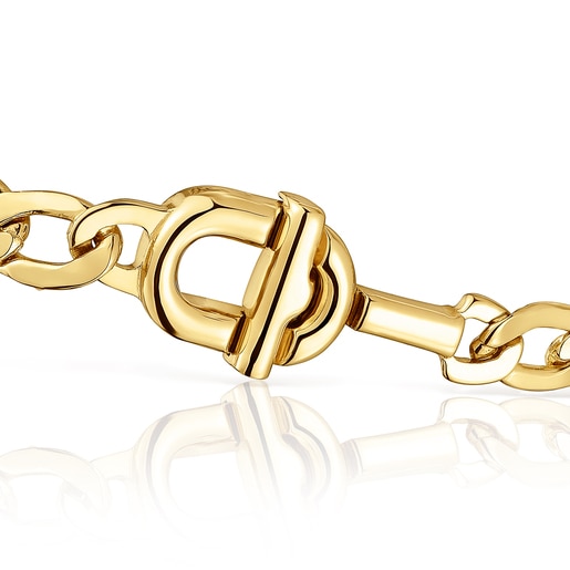 TOUS MANIFESTO curb chain Bracelet with 18kt gold plating over silver