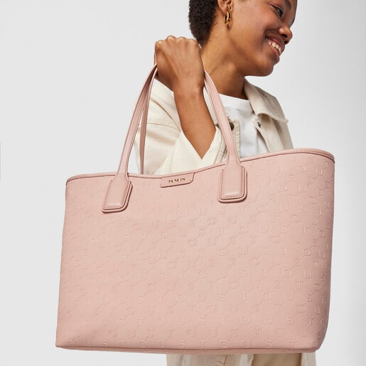 Capazo grande Script Day rosa