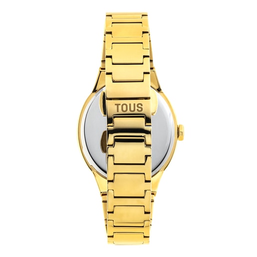 Analogue watch with gold-colored IPG steel wristband Karat Oval