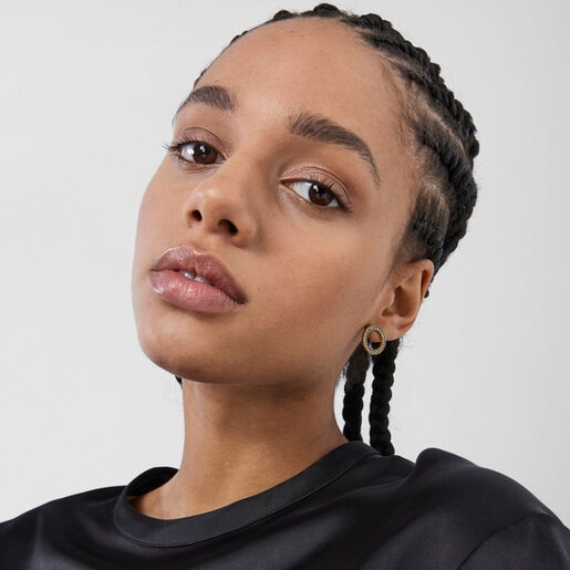 Серьги с диском Nocturne из вермеля с бриллиантами