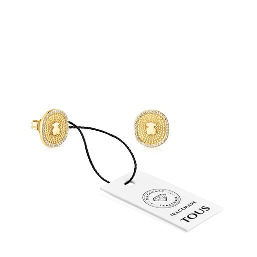 Gold Oursin Earrings with 0.19ct diamonds