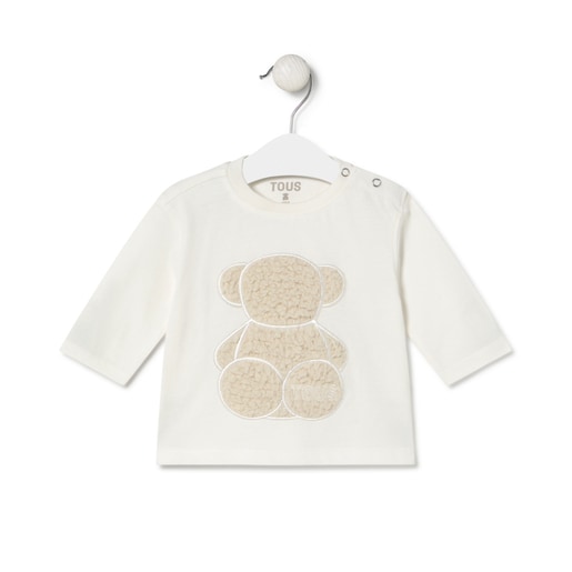 Bold Bear t-shirt in Casual ecru