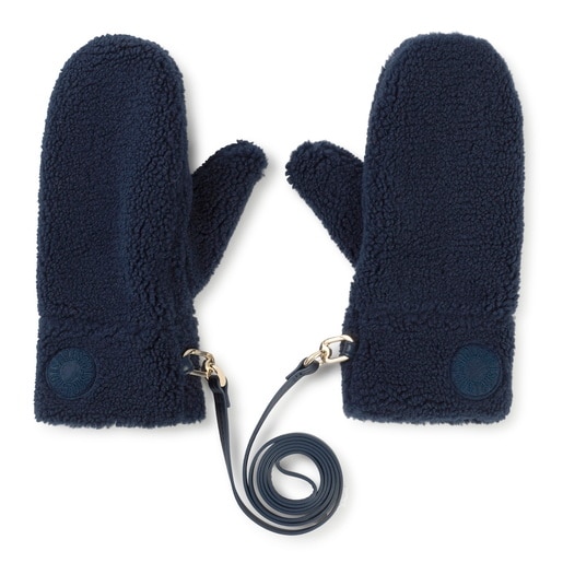 Navy blue Mittens TOUS Faux