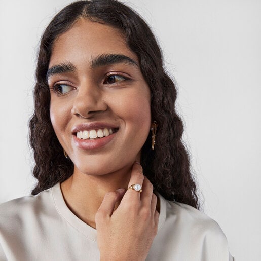 Золотое кольцо Oceaan с ракушками и жемчугом