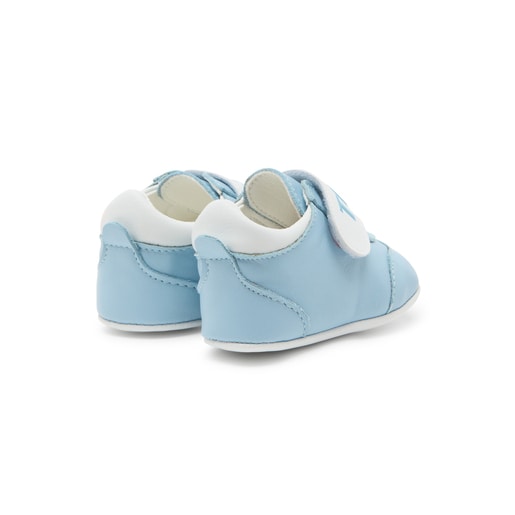 Baby booties in Mini sky blue