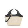 Cabas noir et beige petit TOUS Lirio Canvas