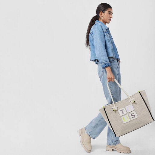 תיק סל TOUS Yummy גדול בצבע בז'