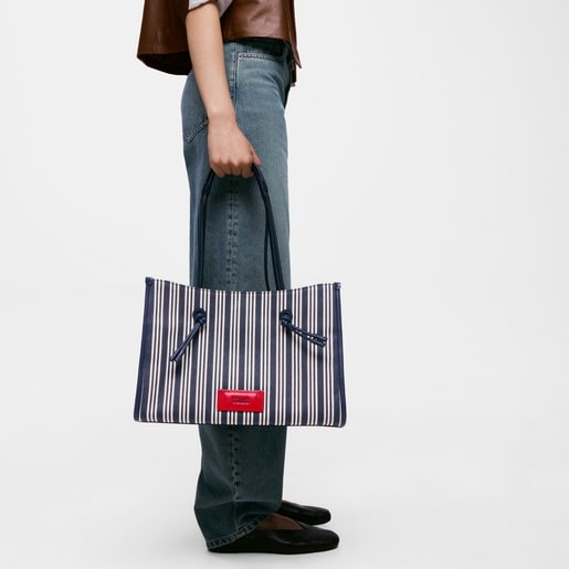 Shopper grande de jacquard azul TOUS Summer Holidays