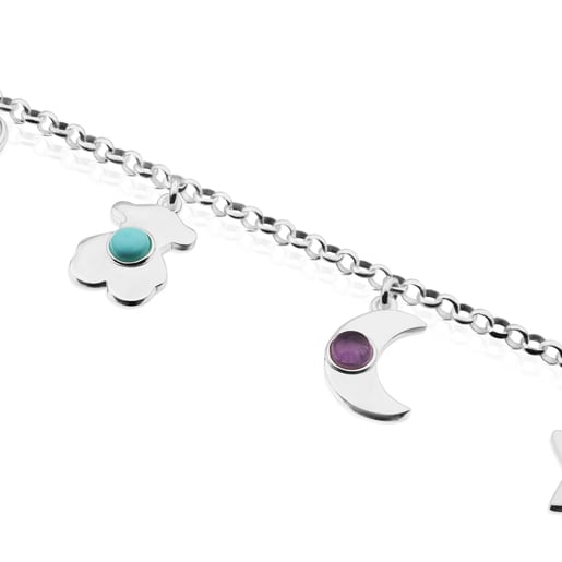 Silver Super Power Bracelet with Gemstones