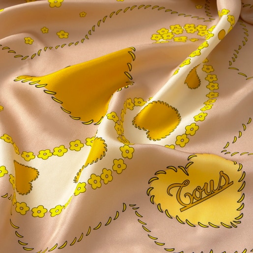 Square sand-colored Scarf TOUS Motifs Paisley