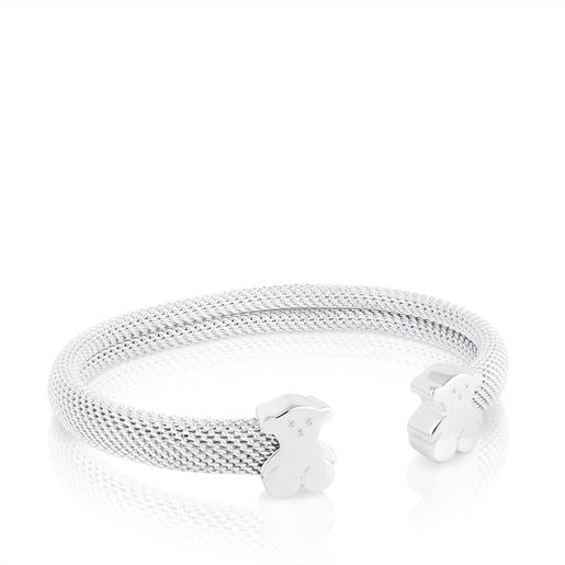 Mesh TOUS Silver Bangle Bear motif