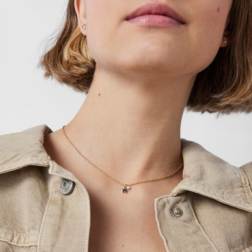 عقد New Motif من فيرميل الفضة المُزيّن بنجمة من الياقوت من TOUS