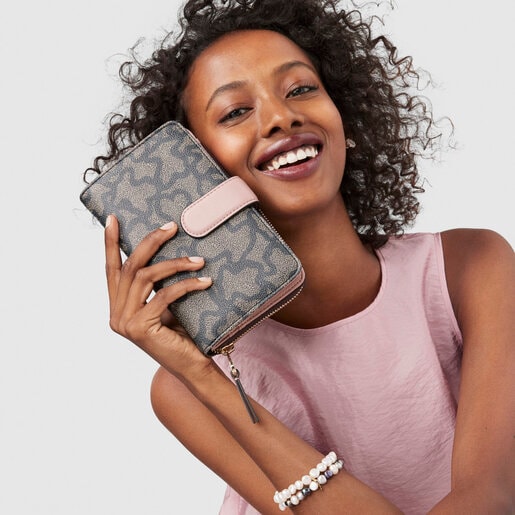 Medium Kaos Icon Wallet in Multi Black - Pink