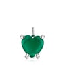 Silver Color Pills Heart pendant with treated chalcedony