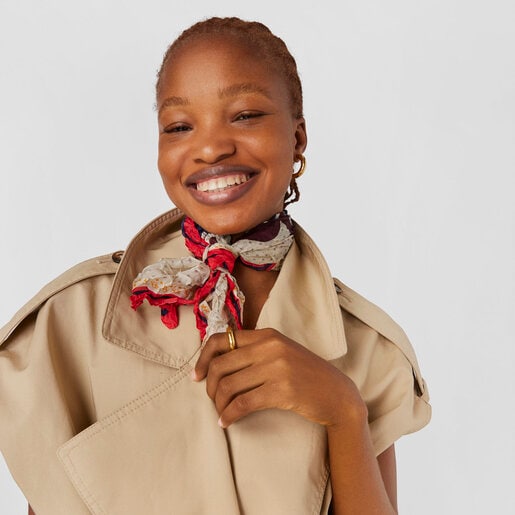 Pink silk TOUS Emmeline Crinkled Scarf