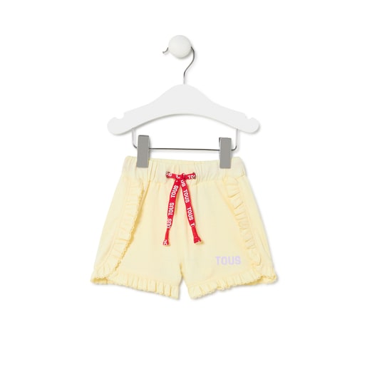 Shorts de menina Casual amarelos