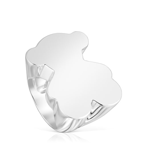 Anello a sigillo con orsetto in argento di 30 mm Sweet Dolls