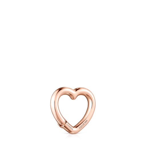 Anilla pequeña corazón con baño de oro rosa 18 kt sobre plata Hold