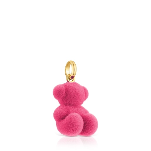 Pendentif ourson velvet rose en argent plaqué or 18 ct Bold Bear