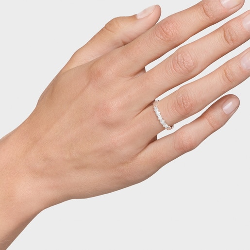 خاتم من الفضة بحلية على شكل زهرة من تشكيلة TOUS Motifs