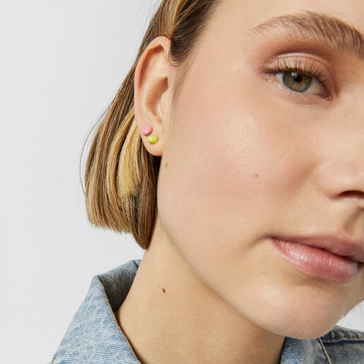 Pack de aretes con motivos de esmalte de colores TOUS Joy Bits
