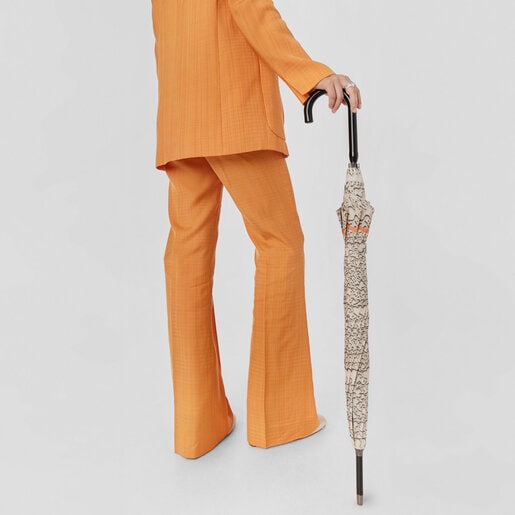 Paraguas grande beige Kaos Mini Evolution