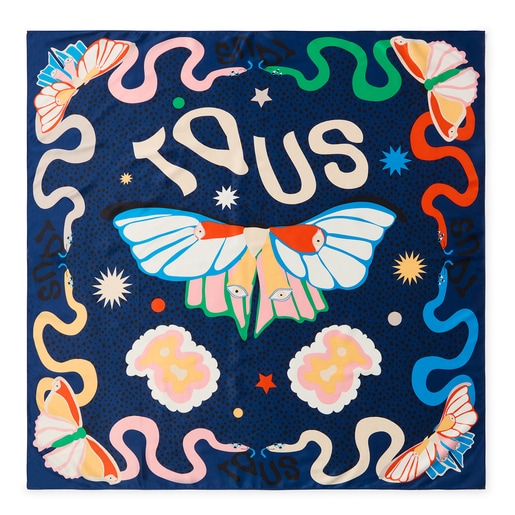 Navy blue butterfly Scarf TOUS Modlin