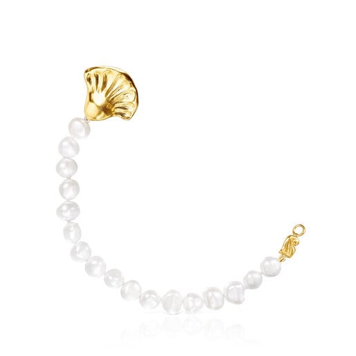 Silver Vermeil Oceaan shell necklace with pearls